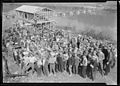 "A group showing some of the men working at Norris Dam site. In the rear can be seen the warehouse under construction... - NARA - 532716.jpg