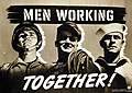 "Men Working Together," WWII war production poster issued in 1941 (25722180563).jpg
